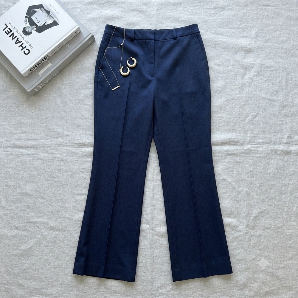 Halston Dress Pants Womens 14 Blue Flare Leg Career Professional Workwear